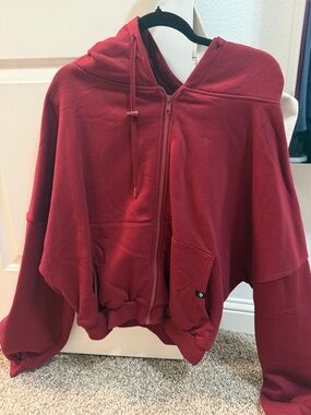 POPFLEX Zip Cloud Hoodie - Crimson